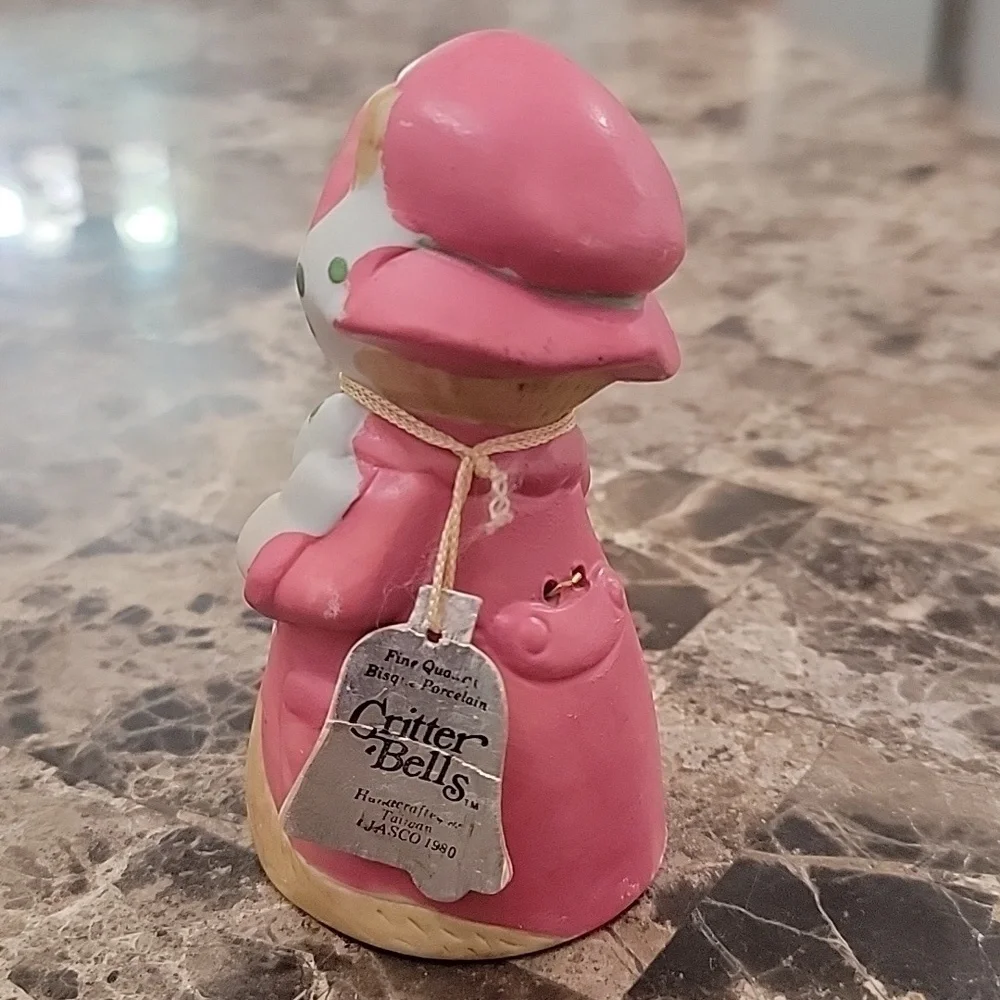 ✨️ NWT Vintage Jasco Critter Bell Bisque Porcelain Lady Cat  Christmas Decor AH